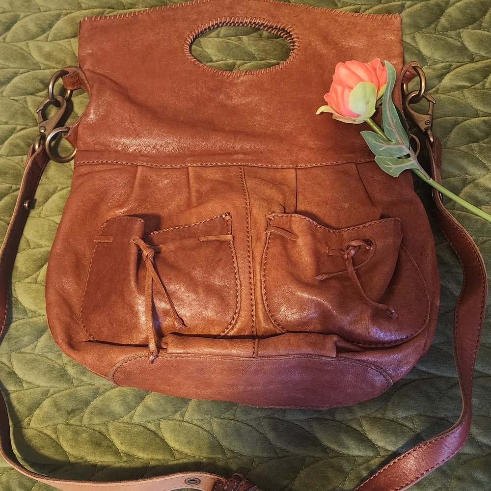 Lucky Brand Brown Leather Boho Women's Bag. Weathered & Used